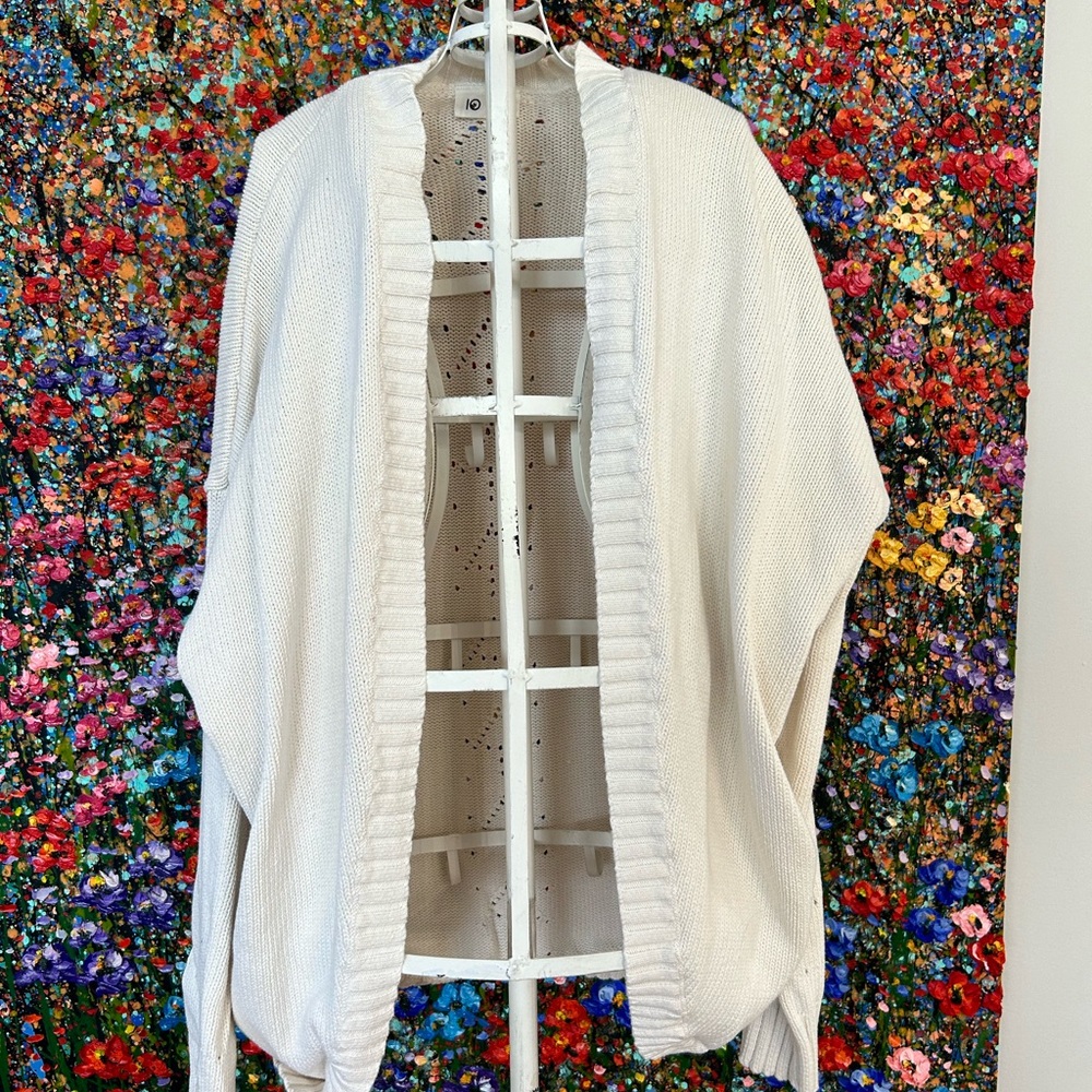 10tree brand 100% organic cotton cream coloured cardigan size M